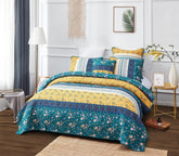 DaDa Bedding Bohemian Patchwork Bed of Wild Flowers Floral Gardenia Green Bedspread Set (JHW-886) by DaDa Bedding Collection
